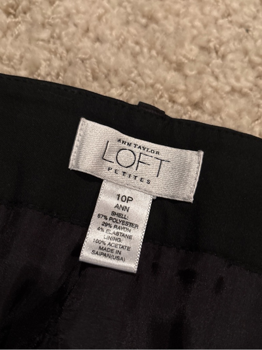 Ann Taylor Loft Petites Women’s Black Wide Leg Formal Dress Pants Size 10P - Picture 3 of 7